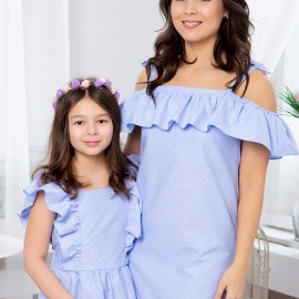Комплект платьев в одном стиле для мамы и дочки 