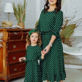 Комплект платьев из штапеля для мамы и дочки 