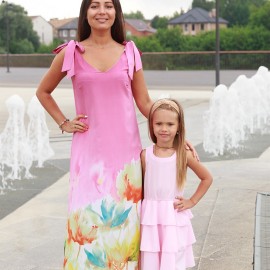 Комплект летних платьев из шифона в стиле family look 