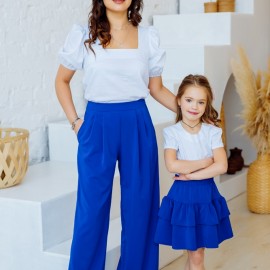 Комплект в стиле Family Look брюки для мамы и юбка для дочки “Палаццо”